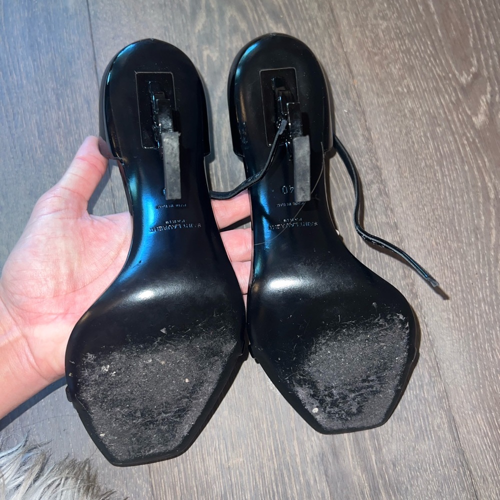YSL opyum saint laurent heel sandals all black size 40 - Picture 5 of 5
